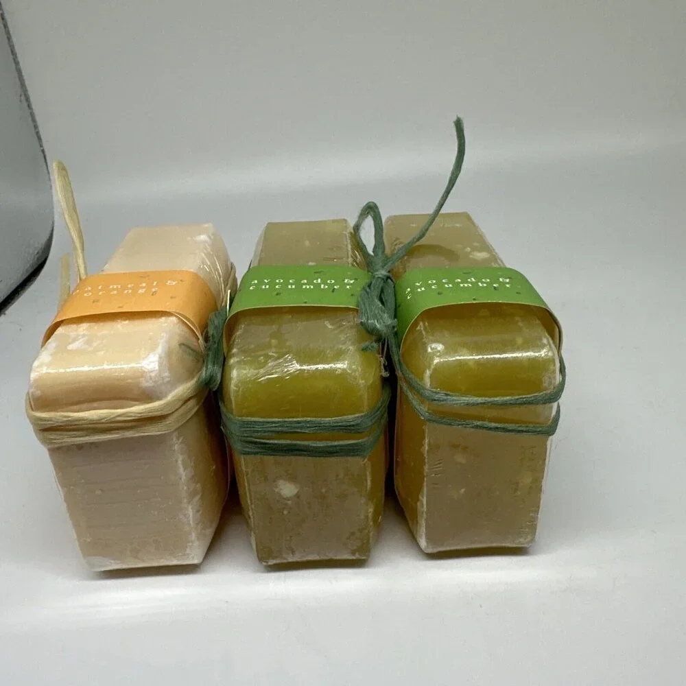 Lot Of 3 Bath & Body Works Gyclerin Bar Soap 6oz New Sealed Cucumber‎ Avacado
